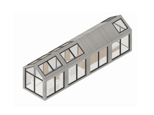 Une maison avec un toit à pignon/ Façade composite Taille/ L