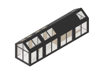 Une maison avec un toit à pignon/ Façade bois Taille/ L