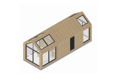 Une maison avec un toit à pignon/ Façade en bois Taille/ M