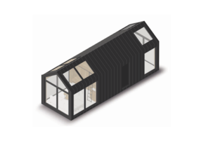 Une maison avec un toit à pignon/ Façade bois Taille/ M