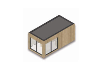 Maison à toit plat Façade en bois Taille S