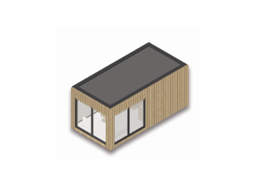Maison à toit plat Façade en bois Taille S