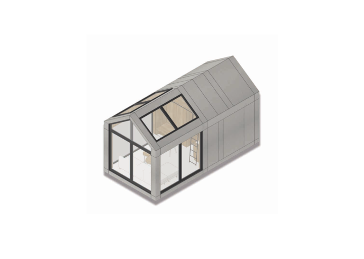 Une maison avec un toit à pignon/ Façade composite Taille/ S