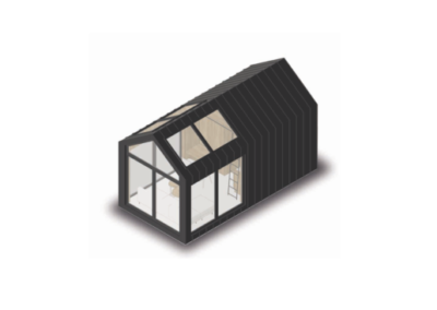 Une maison avec un toit à pignon/ Façade bois Taille/ S